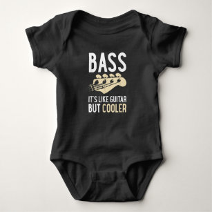 Bass its like Guitar but cooler baby grow vest LONG SLEEVE bodysuit music 5354 