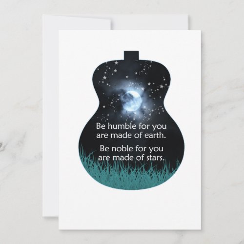 Guitar Lover  Be Humble For You Are Made Of Earth Thank You Card