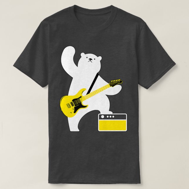 Guitar Lover Bear Playing Bass Guitar Guitarists M T-Shirt (Design Front)
