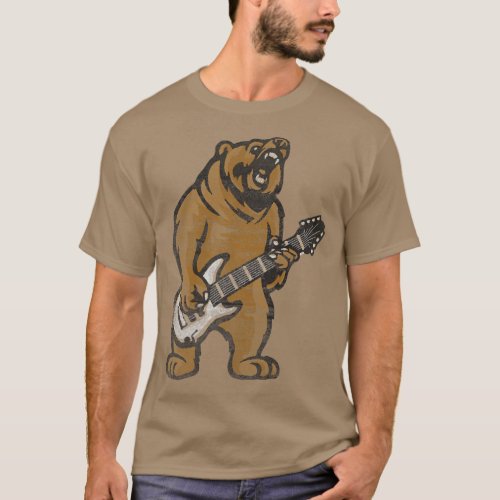 Guitar Lover Bear Playing Bass Guitar Guitarists M T_Shirt