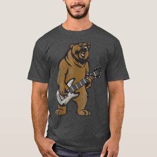 Guitar Lover Bear Playing Bass Guitar Guitarists M T-Shirt