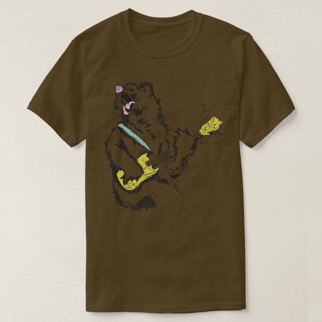 Guitar Lover Bear Playing Bass Guitar Guitarists M T-Shirt (Design Front)