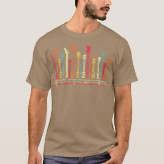 Guitar Lover Best Big Sister Ever Retro Music Moth T-Shirt