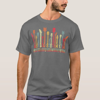 Guitar Lover Best Big Sister Ever Retro Music Moth T-Shirt