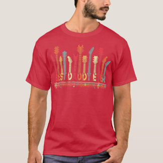 Guitar Lover Best Daddy Ever Retro Music Fathers D T-Shirt