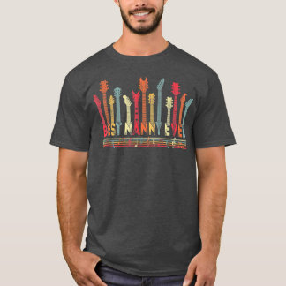 Guitar Lover Best Nanny Ever Retro Music Mothers D T-Shirt