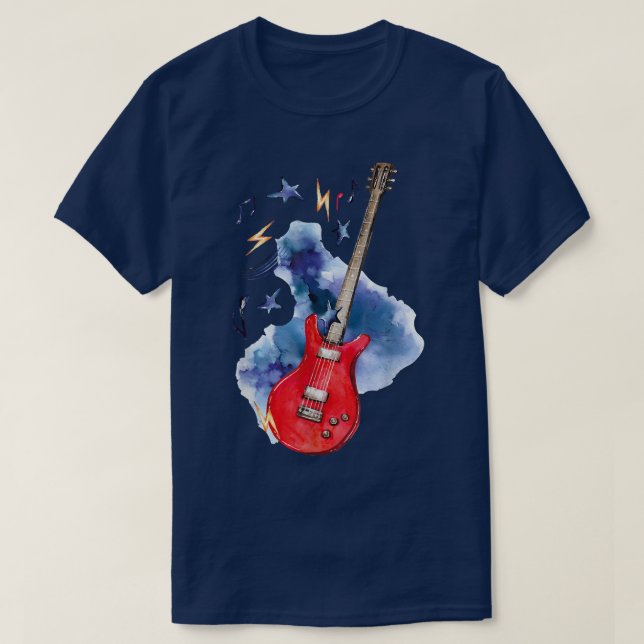 Guitar Lover For Guitarist Retro  T-Shirt (Design Front)