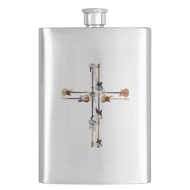 Guitar Lover | Guitar Cross Gift Flask (Front)