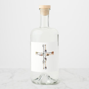 Guitar Lover Guitar Cross Gift Liquor Bottle Label