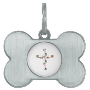 Guitar Lover Guitar Cross Gift Pet ID Tag
