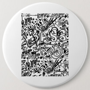 Guitar Lover Guitar Pattern Gift Button