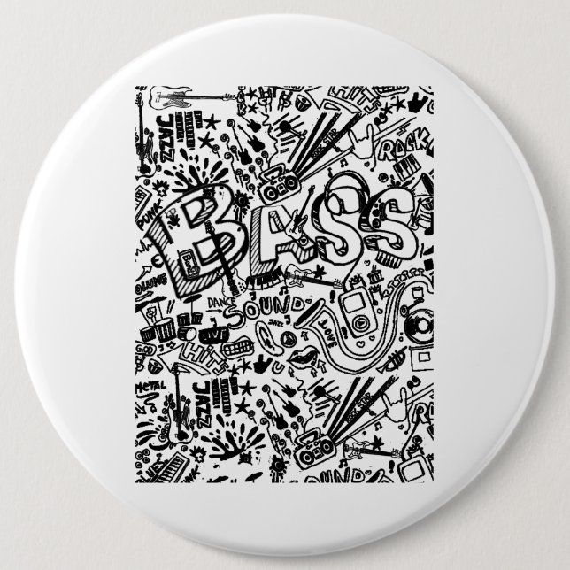 Guitar Lover | Guitar Pattern Gift Button (Front)
