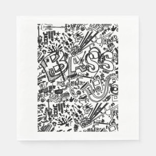 Guitar Lover Guitar Pattern Gift Napkins