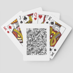Guitar Lover Guitar Pattern Gift Poker Cards