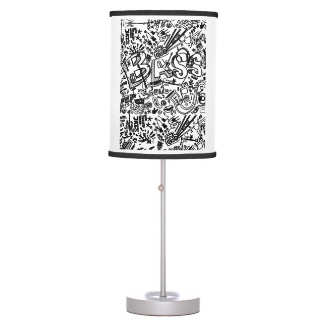 Guitar Lover | Guitar Pattern Gift Table Lamp (Front)