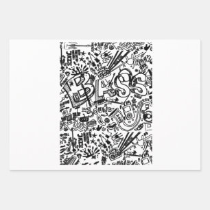 Guitar Lover Guitar Pattern Gift Wrapping Paper Sheets