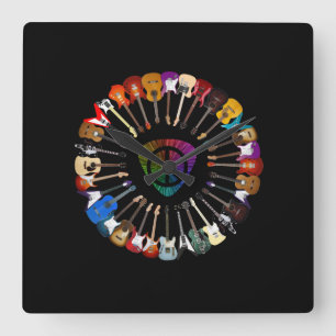 Guitar Lover   Guitar Variety Square Wall Clock