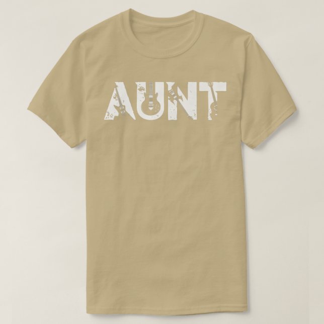 Guitar Lover Guitarist Aunt Funny Music Mothers Da T-Shirt (Design Front)