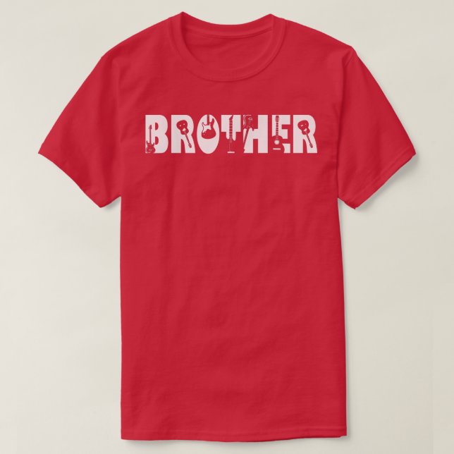 Guitar Lover Guitarist Brother Funny Music Fathers T-Shirt (Design Front)