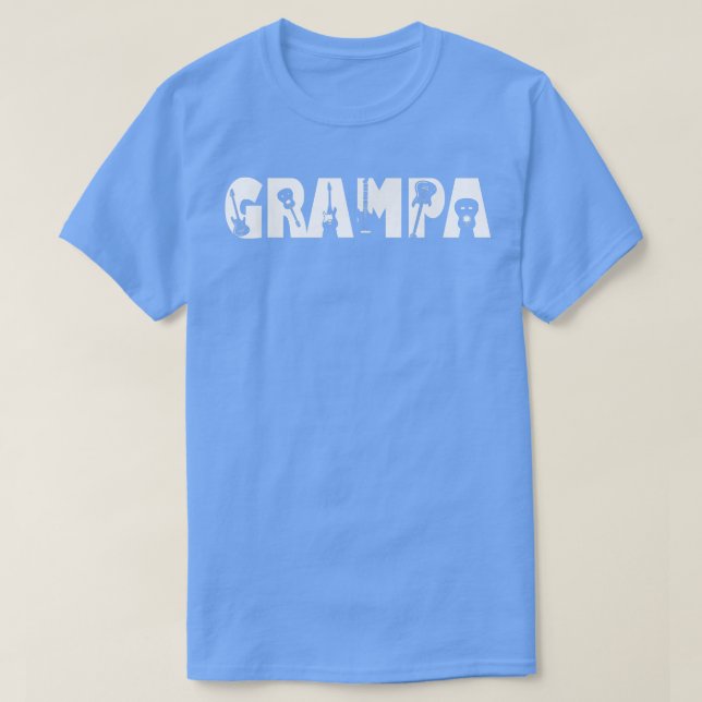 Guitar Lover Guitarist Grampa Funny Music Fathers  T-Shirt (Design Front)