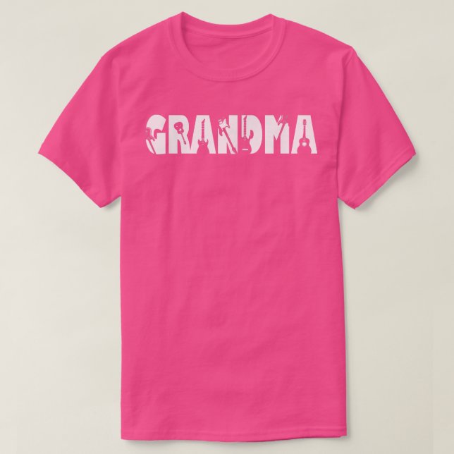 Guitar Lover Guitarist Grandma Funny Music Mothers T-Shirt (Design Front)