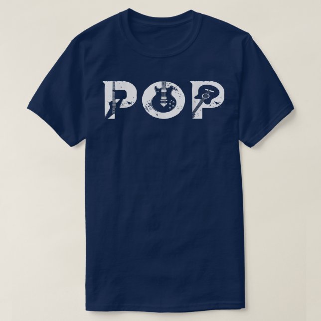 Guitar Lover Guitarist Pop Funny Music Fathers Day T-Shirt (Design Front)