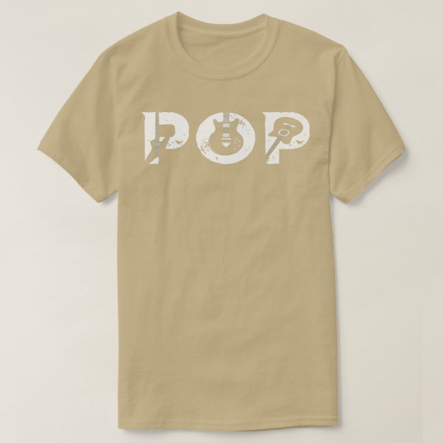 Guitar Lover Guitarist Pop Funny Music Fathers Day T-Shirt (Design Front)