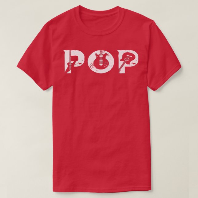 Guitar Lover Guitarist Pop Funny Music Fathers Day T-Shirt (Design Front)
