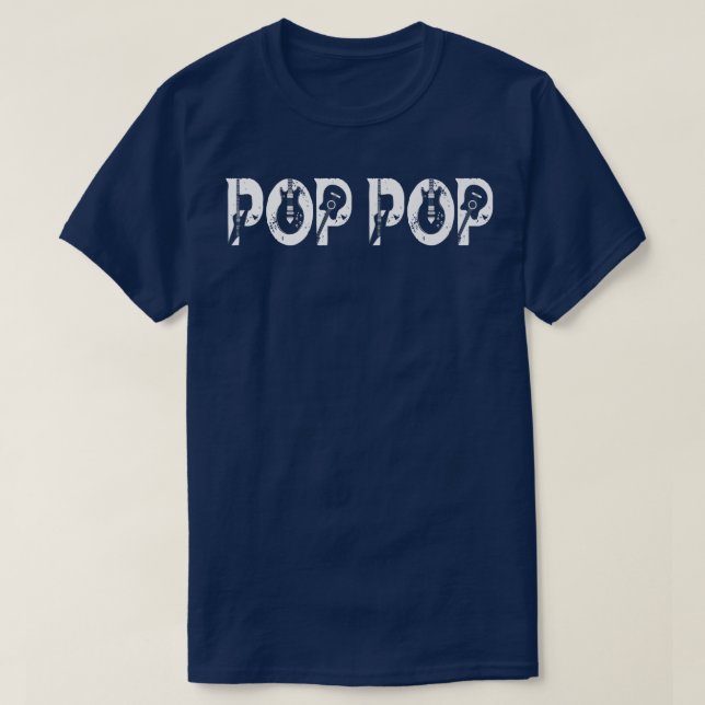Guitar Lover Guitarist Pop Pop Funny Music Fathers T-Shirt (Design Front)