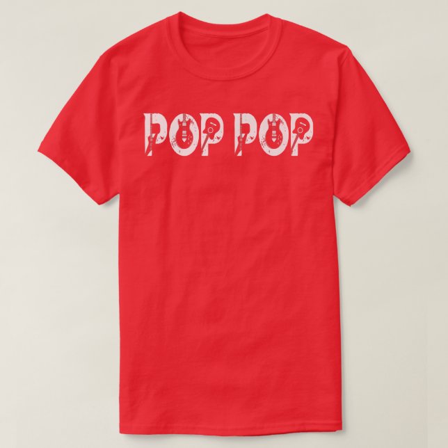 Guitar Lover Guitarist Pop Pop Funny Music Fathers T-Shirt (Design Front)