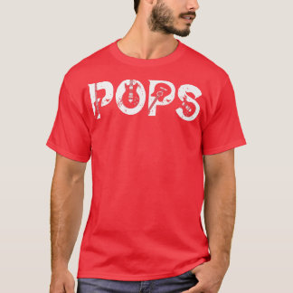 Guitar Lover Guitarist Pops Funny Music Fathers Da T-Shirt