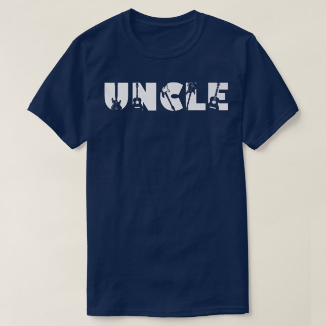 Guitar Lover Guitarist Uncle Funny Music Fathers D T-Shirt (Design Front)
