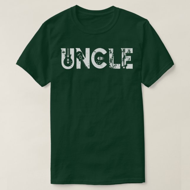 Guitar Lover Guitarist Uncle Funny Music Fathers D T-Shirt (Design Front)