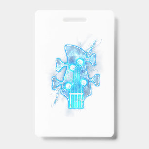 Guitar Lover   Head Of A Bass Guitar Player Badge