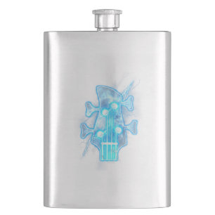 Guitar Lover   Head Of A Bass Guitar Player Flask