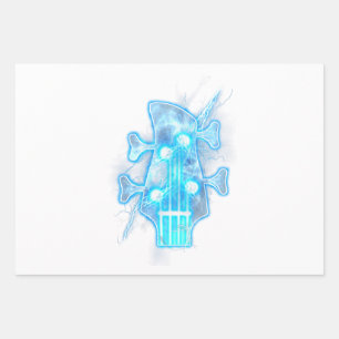 Guitar Lover   Head Of A Bass Guitar Player Wrapping Paper Sheets