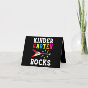 Guitar Lover Kindergarten Rocks Guitar Letterpress Thank You Card
