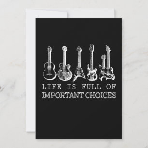 Guitar Lover Life Is Full Of Important Choices Holiday Card