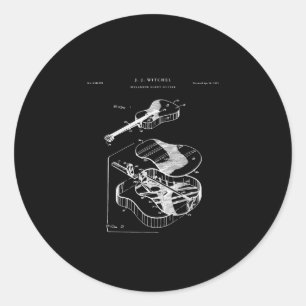 Guitar Lover Martin Guitar Patent Classic Round Sticker