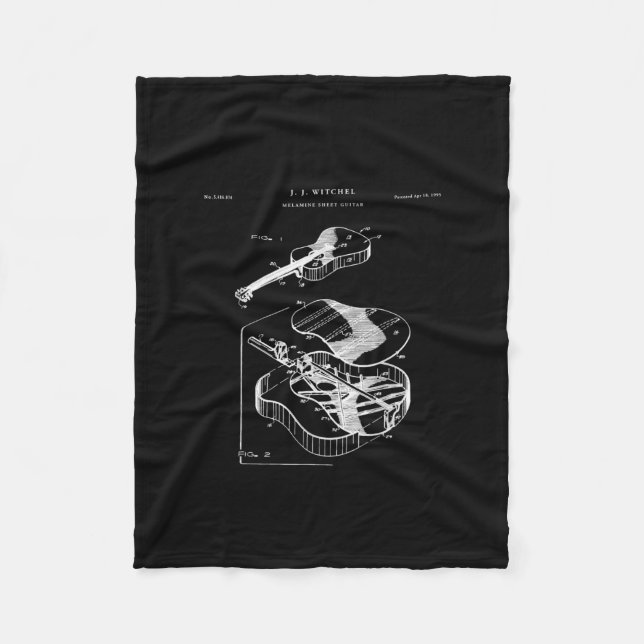 Guitar Lover | Martin Guitar Patent Fleece Blanket (Front)