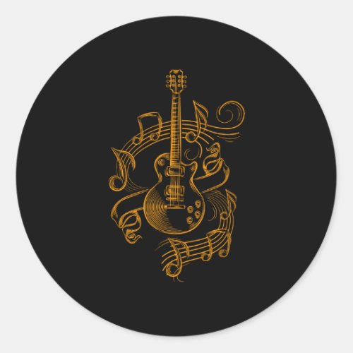 Guitar Lover  Music Guitar Classic Round Sticker