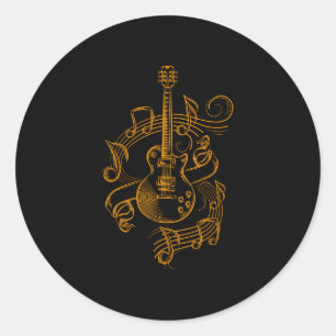 Guitar Lover   Music Guitar Classic Round Sticker