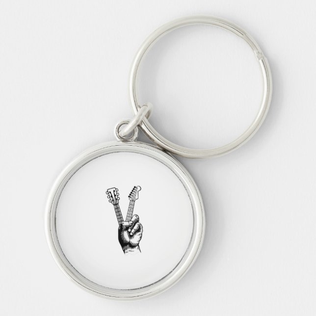 Guitar Lover | Say Hi Guitar Gift Keychain (Front)