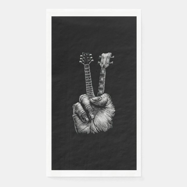 Guitar Lover | Say Hi Guitar Gift Paper Guest Towels (Front)