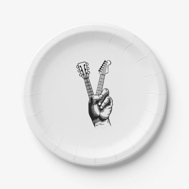 Guitar Lover | Say Hi Guitar Gift Paper Plates (Front)