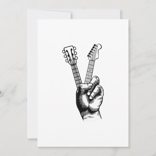 Guitar Lover  Say Hi Guitar Gift Thank You Card