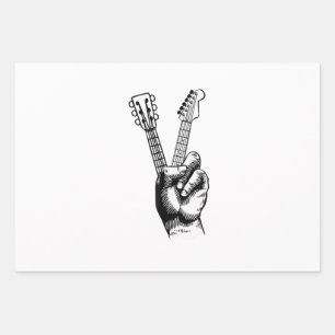 Guitar Lover Say Hi Guitar Gift Wrapping Paper Sheets