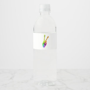 Guitar Lover Say Hi Guitar Hands Gift Water Bottle Label