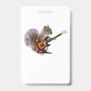 Guitar Lover   Squirrel Playing Guitar Badge
