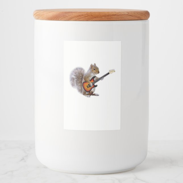 Guitar Lover | Squirrel Playing Guitar Food Label (Front)